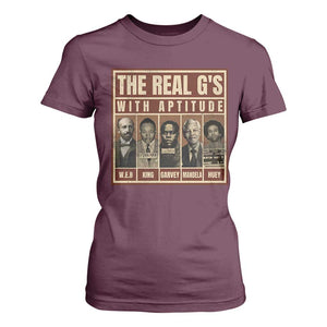 Black History Month T Shirt For Women The Real G's Black Leaders TS10 Maroon Print Your Wear