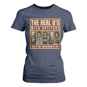 Black History Month T Shirt For Women The Real G's Black Leaders TS10 Navy Print Your Wear