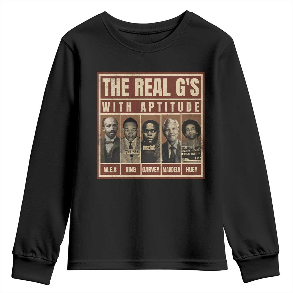 Black History Month Youth Sweatshirt The Real G's Black Leaders TS10 Black Print Your Wear