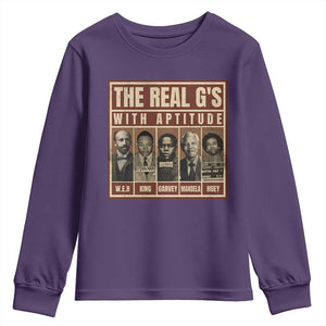 Black History Month Youth Sweatshirt The Real G's Black Leaders TS10 Purple Print Your Wear