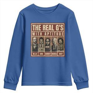 Black History Month Youth Sweatshirt The Real G's Black Leaders TS10 Royal Blue Print Your Wear