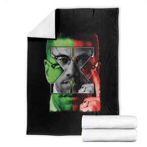 Malcolm X Throw Blanket Black History Month TS10 Black Print Your Wear