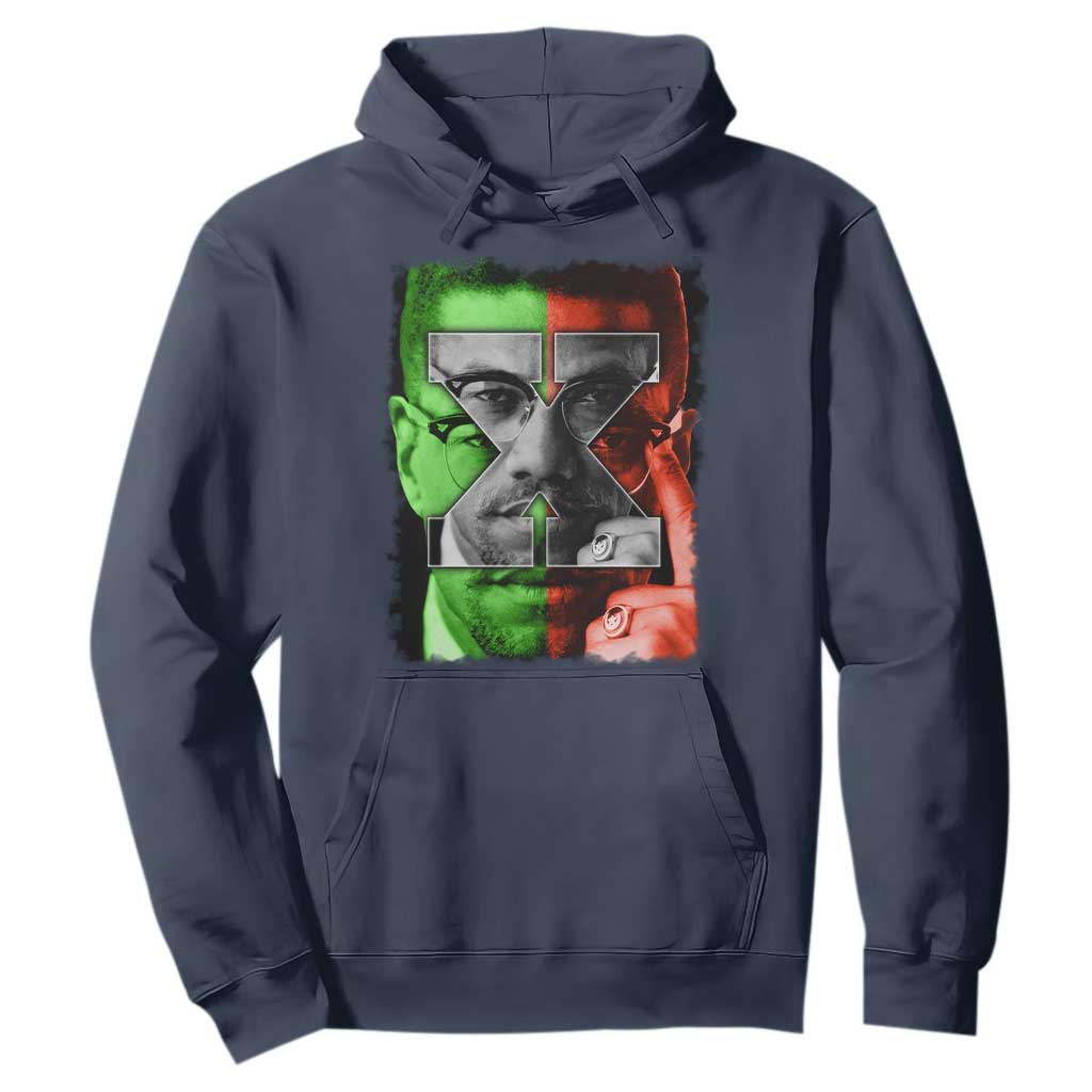 Malcolm X Hoodie Black History Month TS10 Navy Print Your Wear