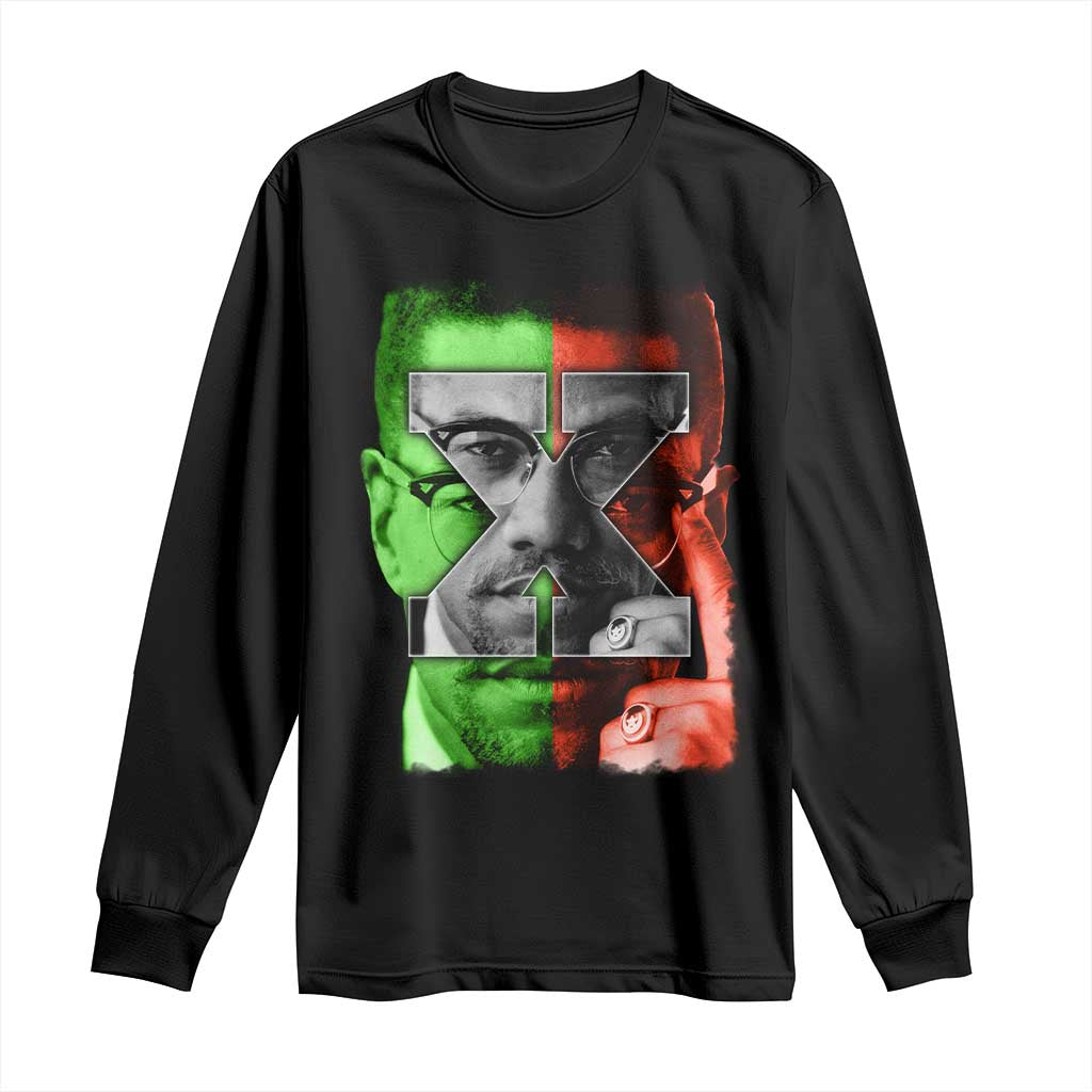 Malcolm X Long Sleeve Shirt Black History Month TS10 Black Print Your Wear