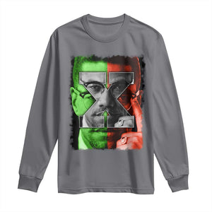 Malcolm X Long Sleeve Shirt Black History Month TS10 Charcoal Print Your Wear