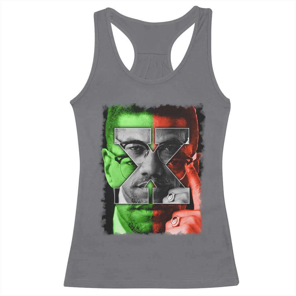 Malcolm X Racerback Tank Top Black History Month TS10 Charcoal Print Your Wear