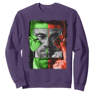 Malcolm X Sweatshirt Black History Month TS10 Purple Print Your Wear