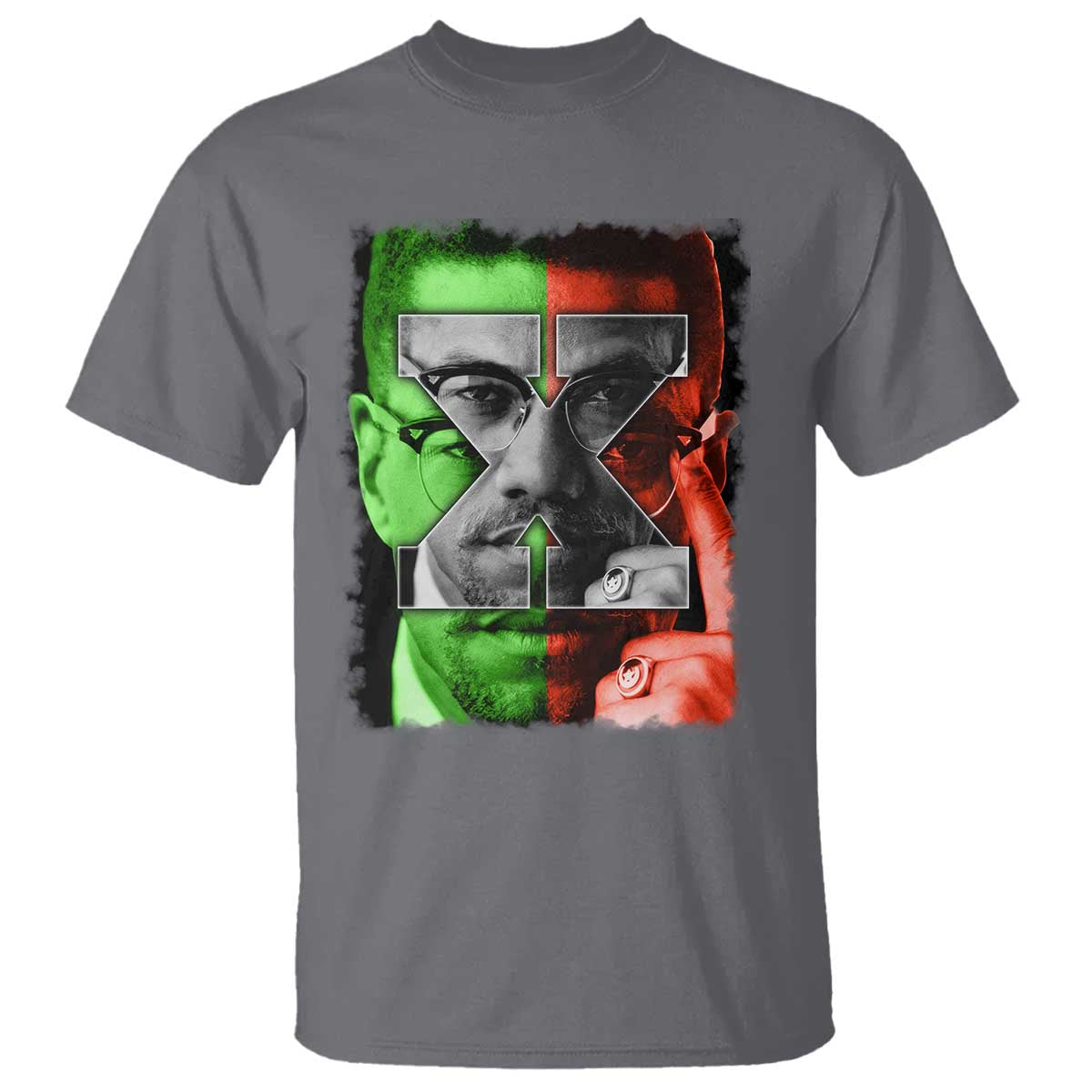 Malcolm X T Shirt Black History Month TS10 Charcoal Print Your Wear