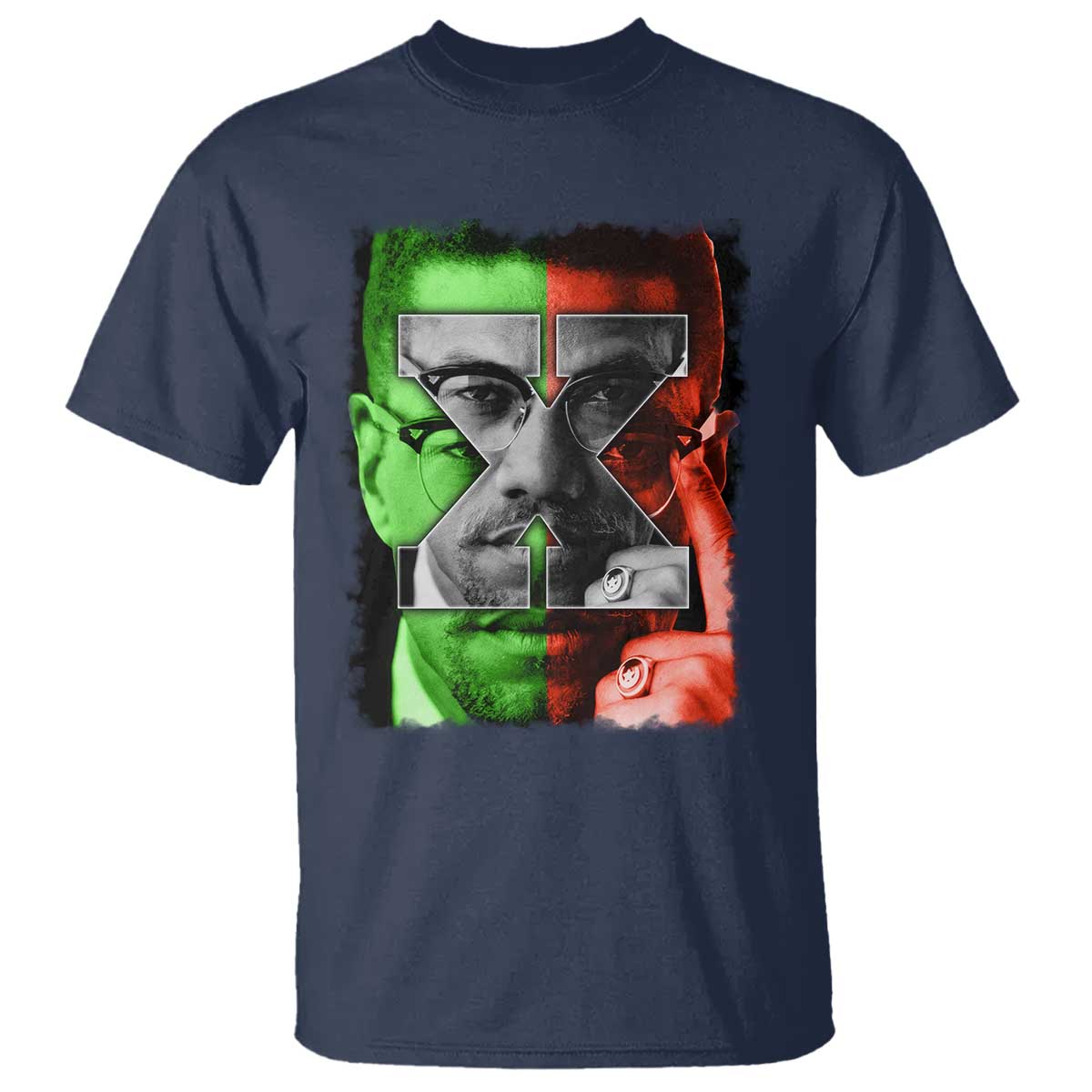 Malcolm X T Shirt Black History Month TS10 Navy Print Your Wear