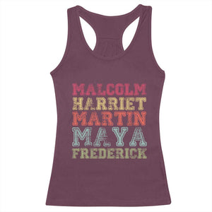 Black History Month Racerback Tank Top Malcolm Harriet Martin Maya Frederick Civil Right Leaders TS10 Maroon Print Your Wear