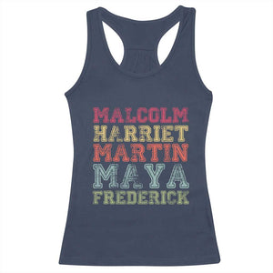 Black History Month Racerback Tank Top Malcolm Harriet Martin Maya Frederick Civil Right Leaders TS10 Navy Print Your Wear