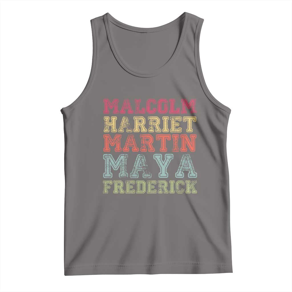 Black History Month Tank Top Malcolm Harriet Martin Maya Frederick Civil Right Leaders TS10 Deep Heather Print Your Wear