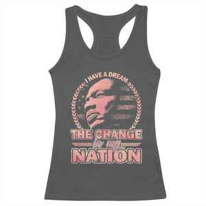 Martin Luther King Racerback Tank Top Retro Black History Month Civil Rights TS10 Dark Heather Print Your Wear