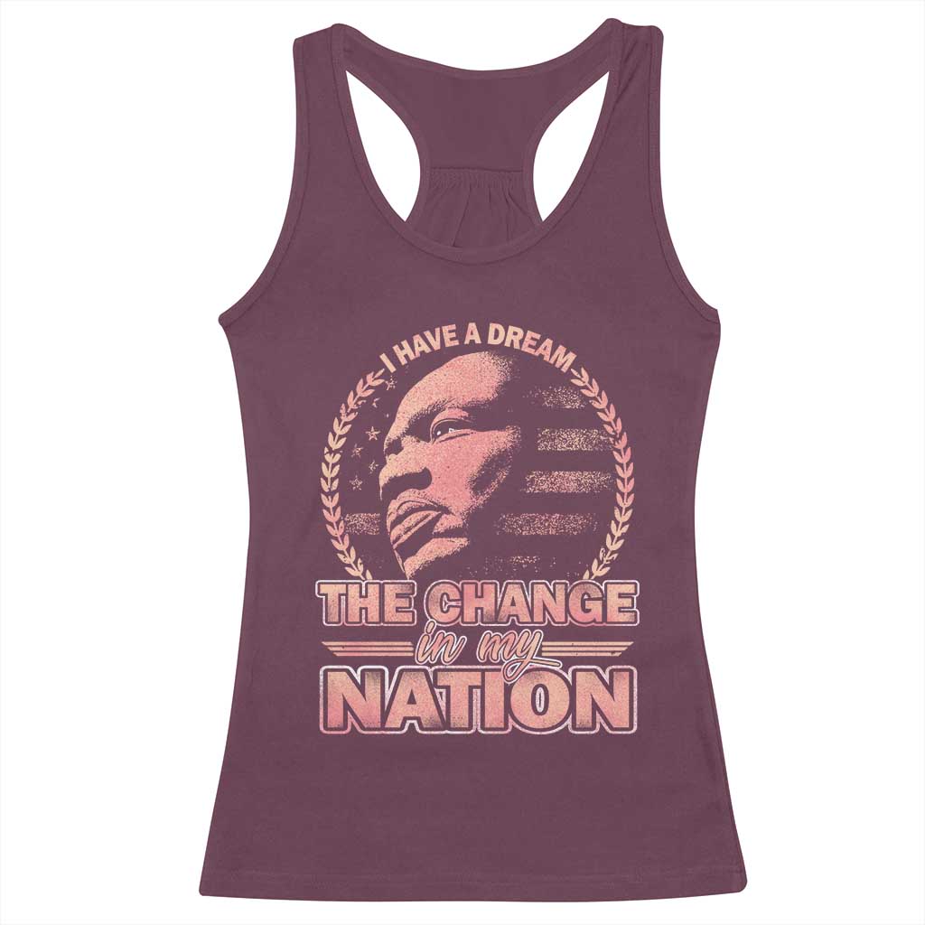 Martin Luther King Racerback Tank Top Retro Black History Month Civil Rights TS10 Maroon Print Your Wear