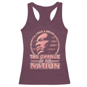 Martin Luther King Racerback Tank Top Retro Black History Month Civil Rights TS10 Maroon Print Your Wear