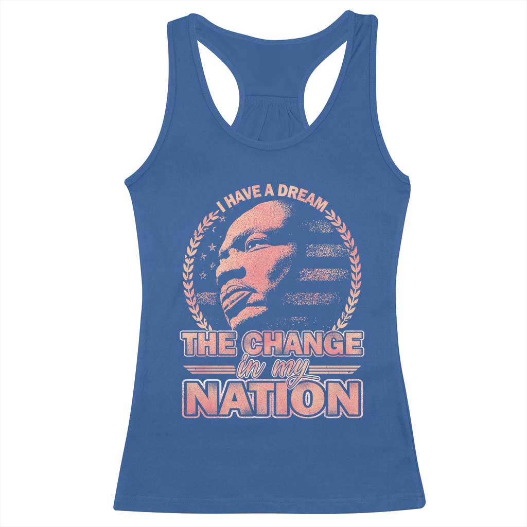 Martin Luther King Racerback Tank Top Retro Black History Month Civil Rights TS10 Royal Blue Print Your Wear
