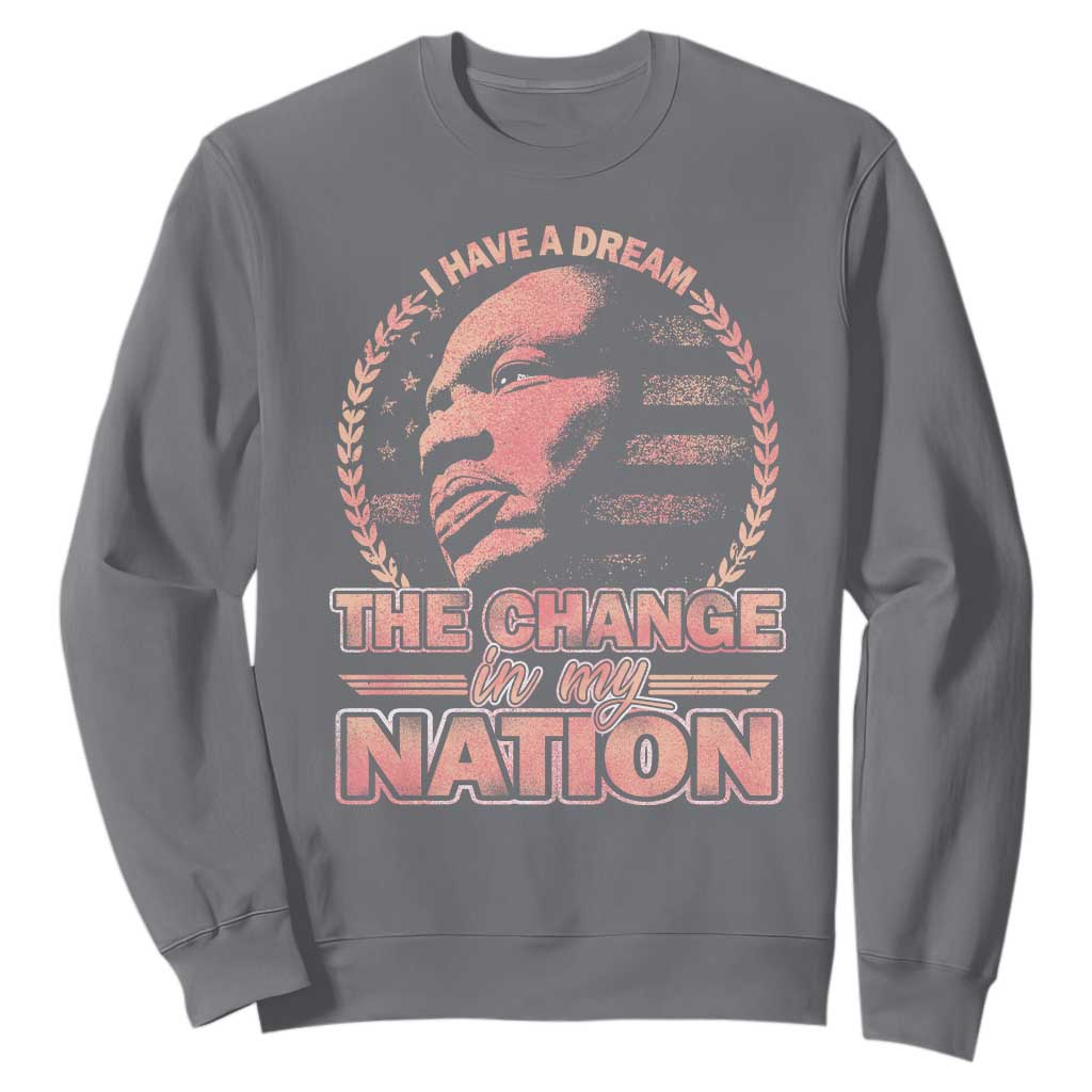 Martin Luther King Sweatshirt Retro Black History Month Civil Rights TS10 Charcoal Print Your Wear
