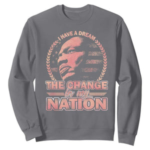 Martin Luther King Sweatshirt Retro Black History Month Civil Rights TS10 Charcoal Print Your Wear