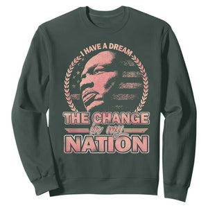 Martin Luther King Sweatshirt Retro Black History Month Civil Rights TS10 Dark Forest Green Print Your Wear
