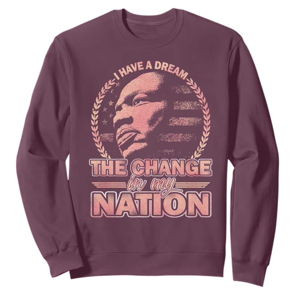 Martin Luther King Sweatshirt Retro Black History Month Civil Rights TS10 Maroon Print Your Wear