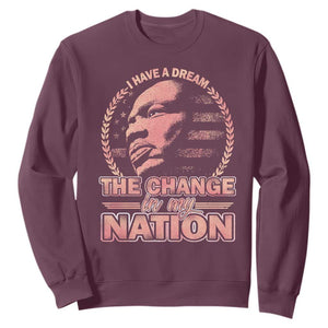 Martin Luther King Sweatshirt Retro Black History Month Civil Rights TS10 Maroon Print Your Wear