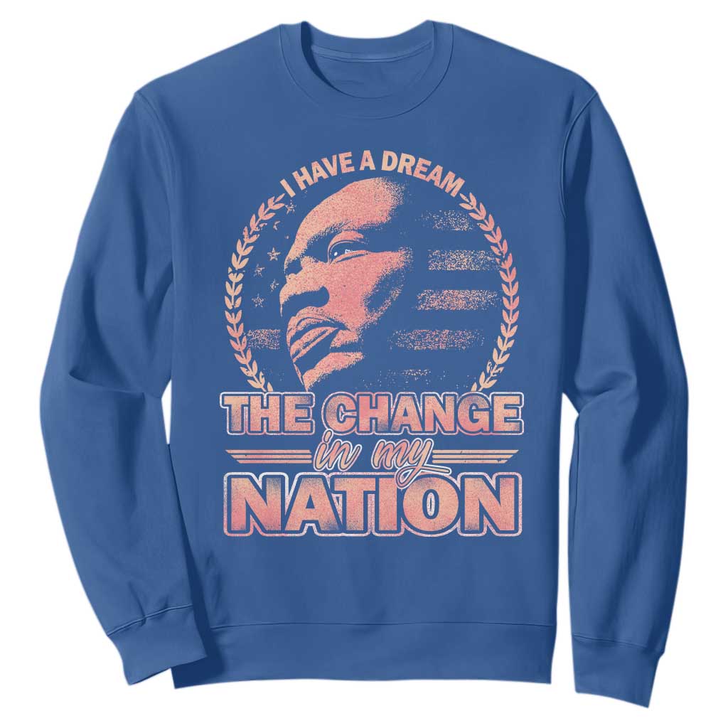 Martin Luther King Sweatshirt Retro Black History Month Civil Rights TS10 Royal Blue Print Your Wear