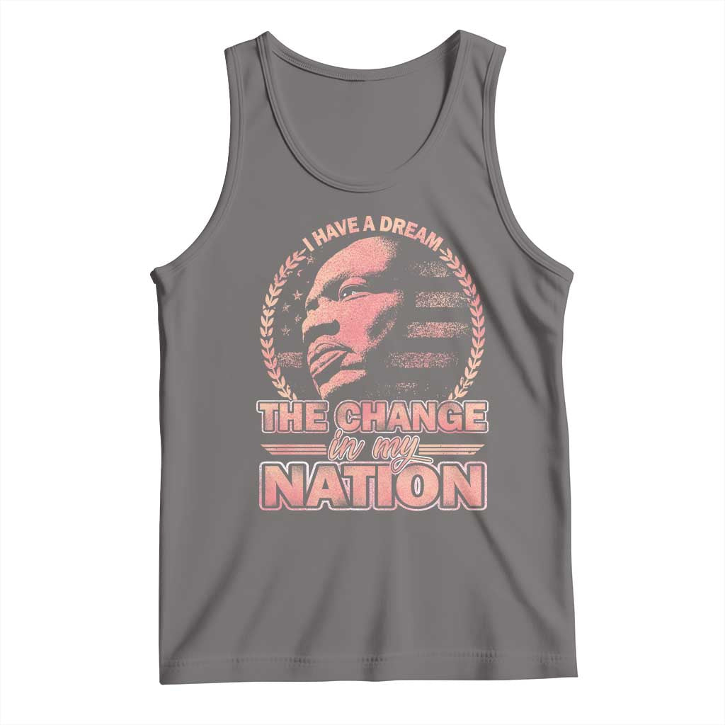 Martin Luther King Tank Top Retro Black History Month Civil Rights TS10 Deep Heather Print Your Wear