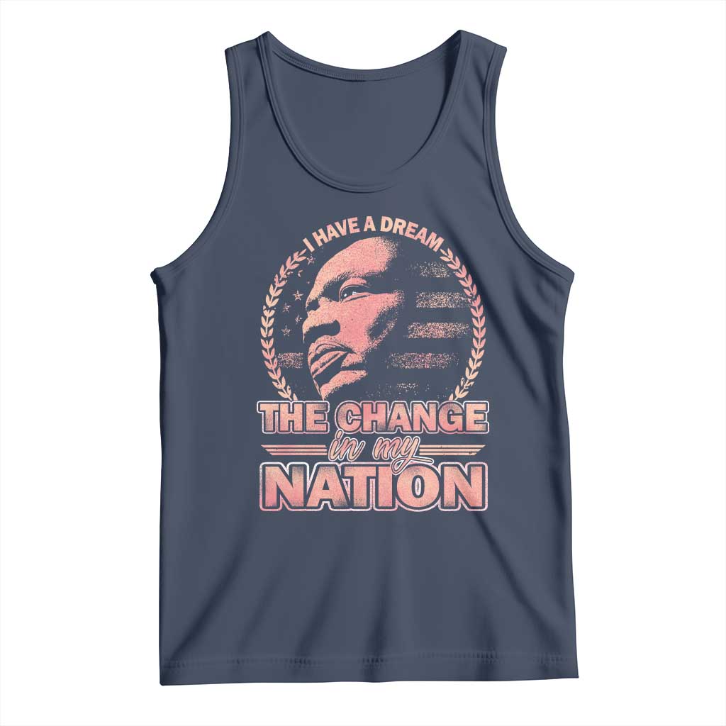 Martin Luther King Tank Top Retro Black History Month Civil Rights TS10 Navy Print Your Wear