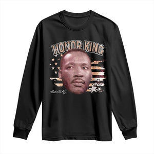 Martin Luther King Jr. Long Sleeve Shirt MLK Day Black History Month American Flag TS10 Black Print Your Wear