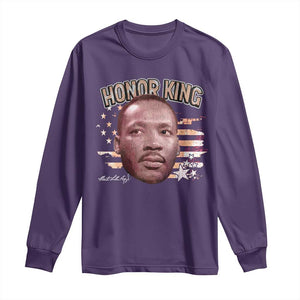 Martin Luther King Jr. Long Sleeve Shirt MLK Day Black History Month American Flag TS10 Purple Print Your Wear