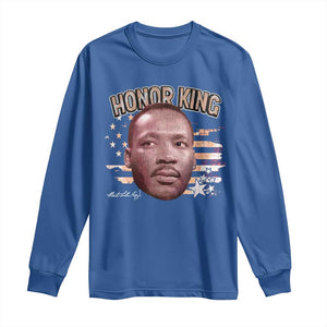 Martin Luther King Jr. Long Sleeve Shirt MLK Day Black History Month American Flag TS10 Royal Blue Print Your Wear