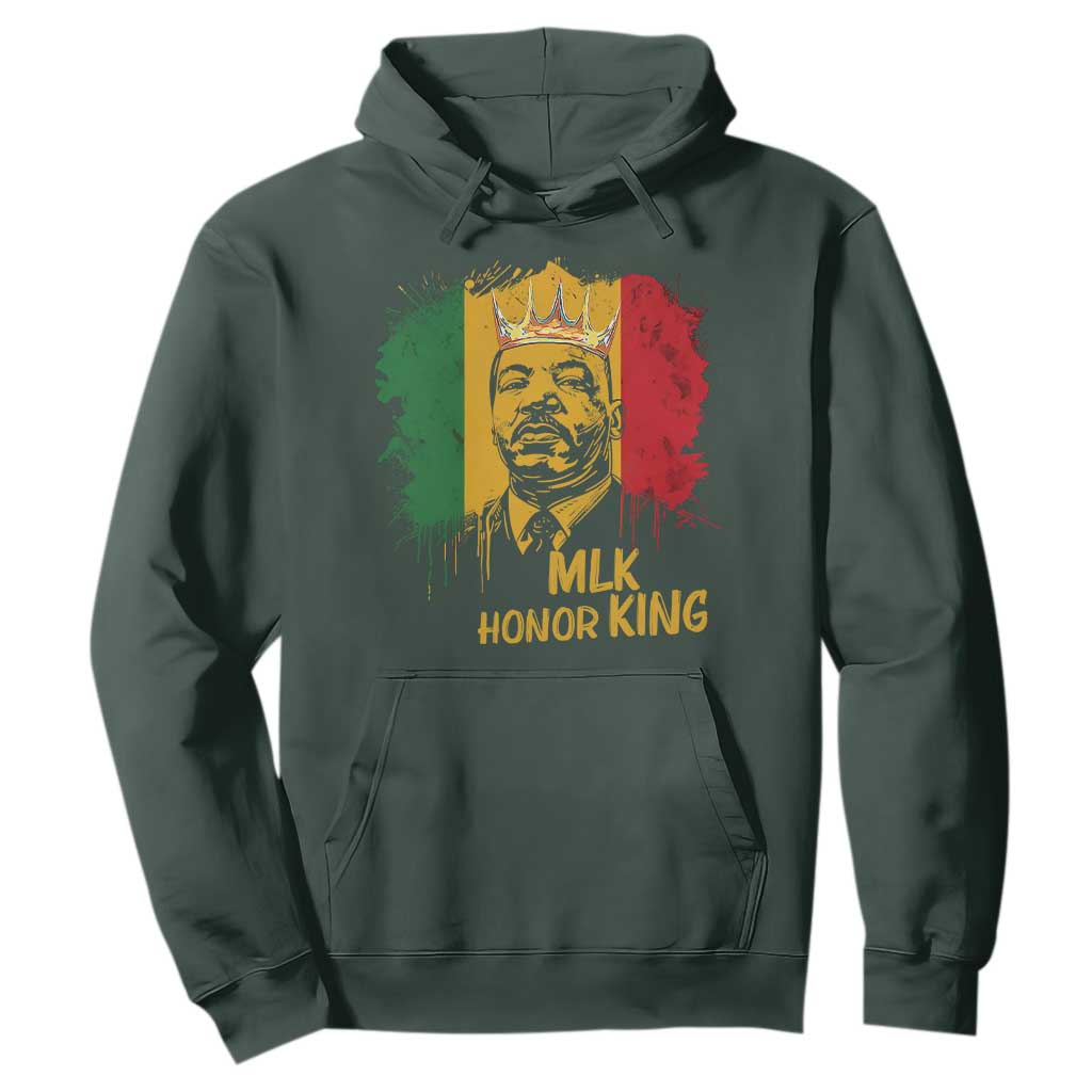 MLK Hoodie Honor King Civil Rights Leader Black History Month TS10 Dark Forest Green Print Your Wear