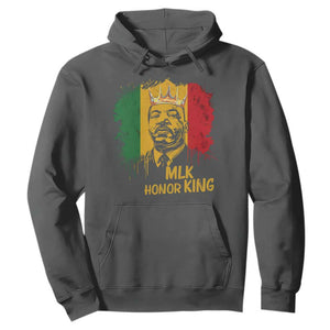 MLK Hoodie Honor King Civil Rights Leader Black History Month TS10 Dark Heather Print Your Wear