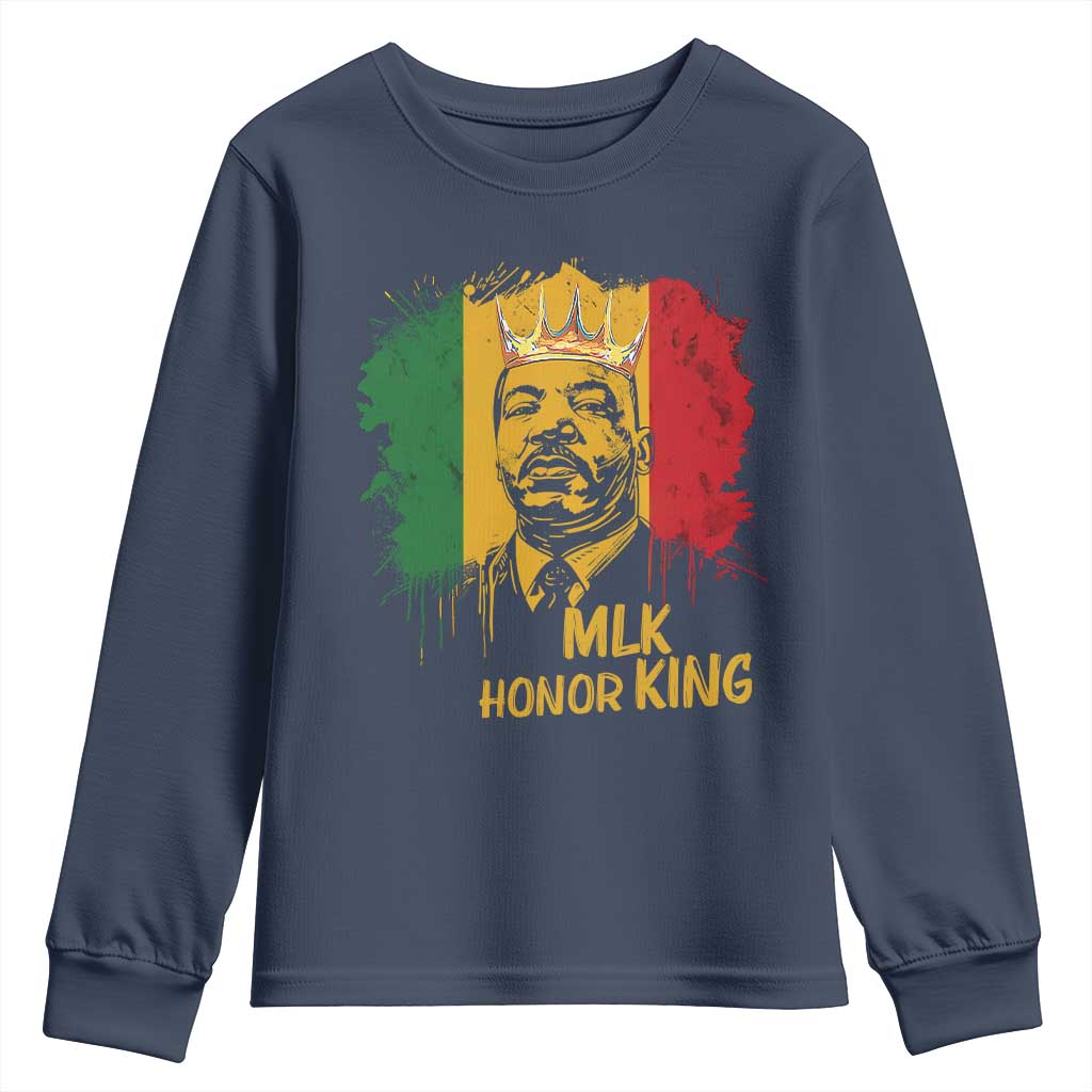MLK Youth Sweatshirt Honor King Civil Rights Leader Black History Month TS10 Navy Print Your Wear