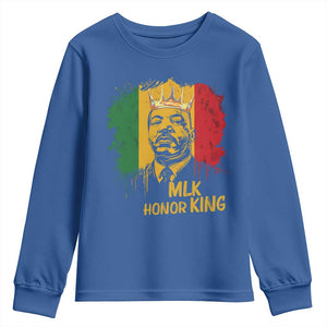 MLK Youth Sweatshirt Honor King Civil Rights Leader Black History Month TS10 Royal Blue Print Your Wear