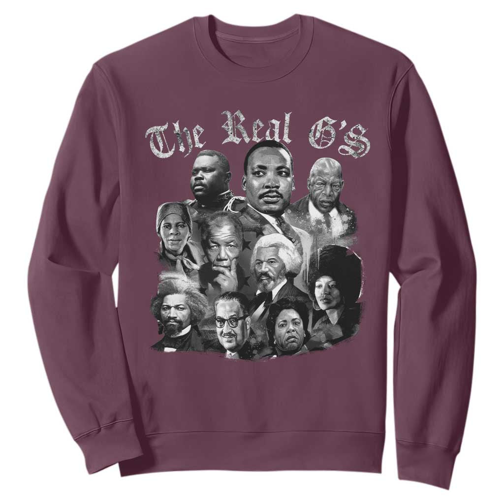 Civil Rights Legends Sweatshirt The Real Gs Juneteenth Black History Month TS10 Maroon Print Your Wear