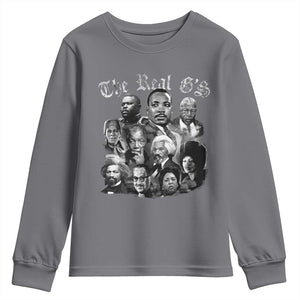 Civil Rights Legends Youth Sweatshirt The Real Gs Juneteenth Black History Month TS10 Charcoal Print Your Wear