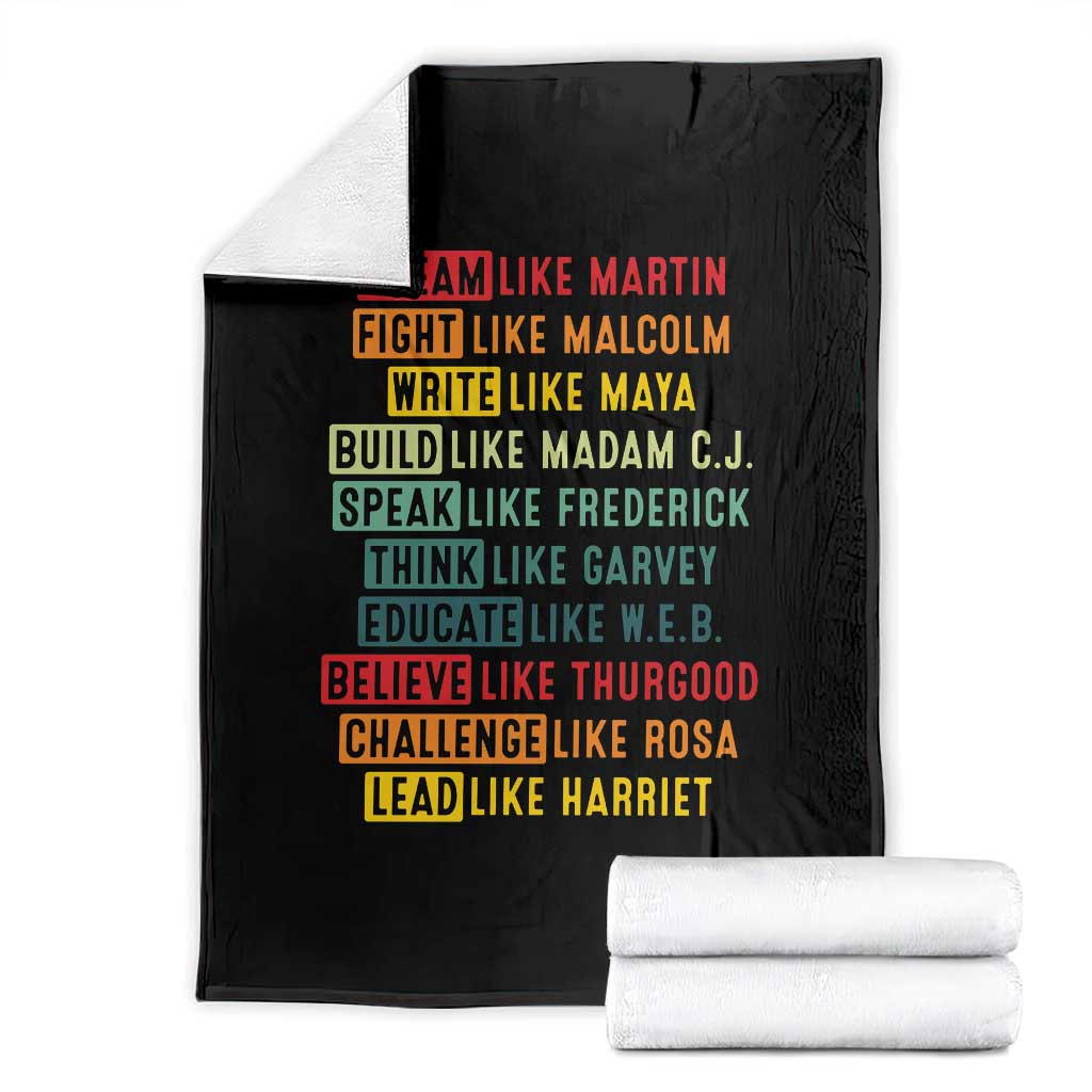 Black History Month Throw Blanket Retro Inspirational Leaders TS10 Black Print Your Wear