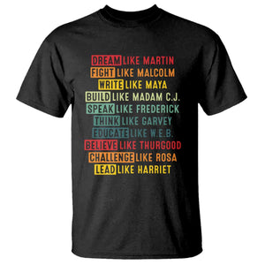 Black History Month T Shirt - Retro Inspirational Leaders Black Excellence Tee TS10 Black Print Your Wear
