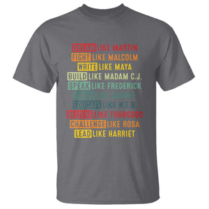 Black History Month T Shirt - Retro Inspirational Leaders Black Excellence Tee TS10 Charcoal Print Your Wear