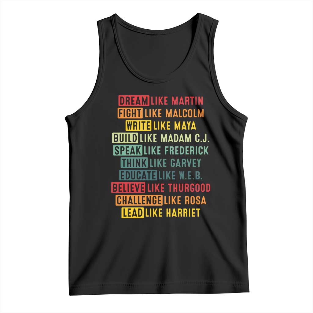 Black History Month Tank Top Retro Inspirational Leaders TS10 Black Print Your Wear