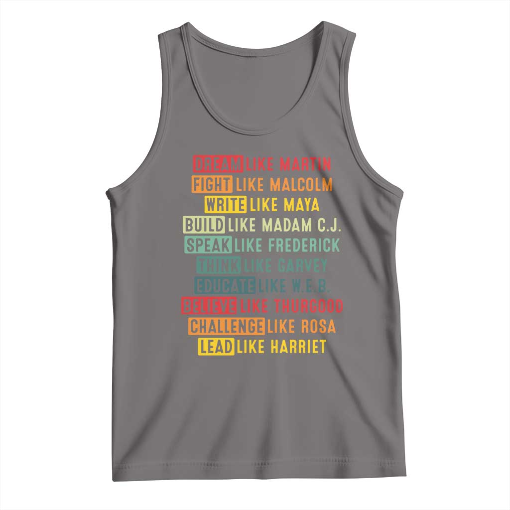 Black History Month Tank Top Retro Inspirational Leaders TS10 Deep Heather Print Your Wear