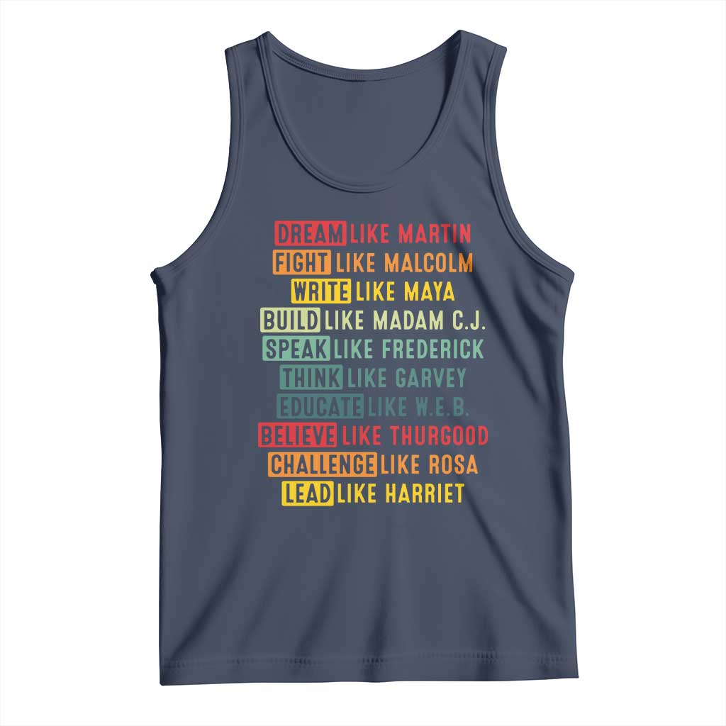 Black History Month Tank Top Retro Inspirational Leaders TS10 Navy Print Your Wear