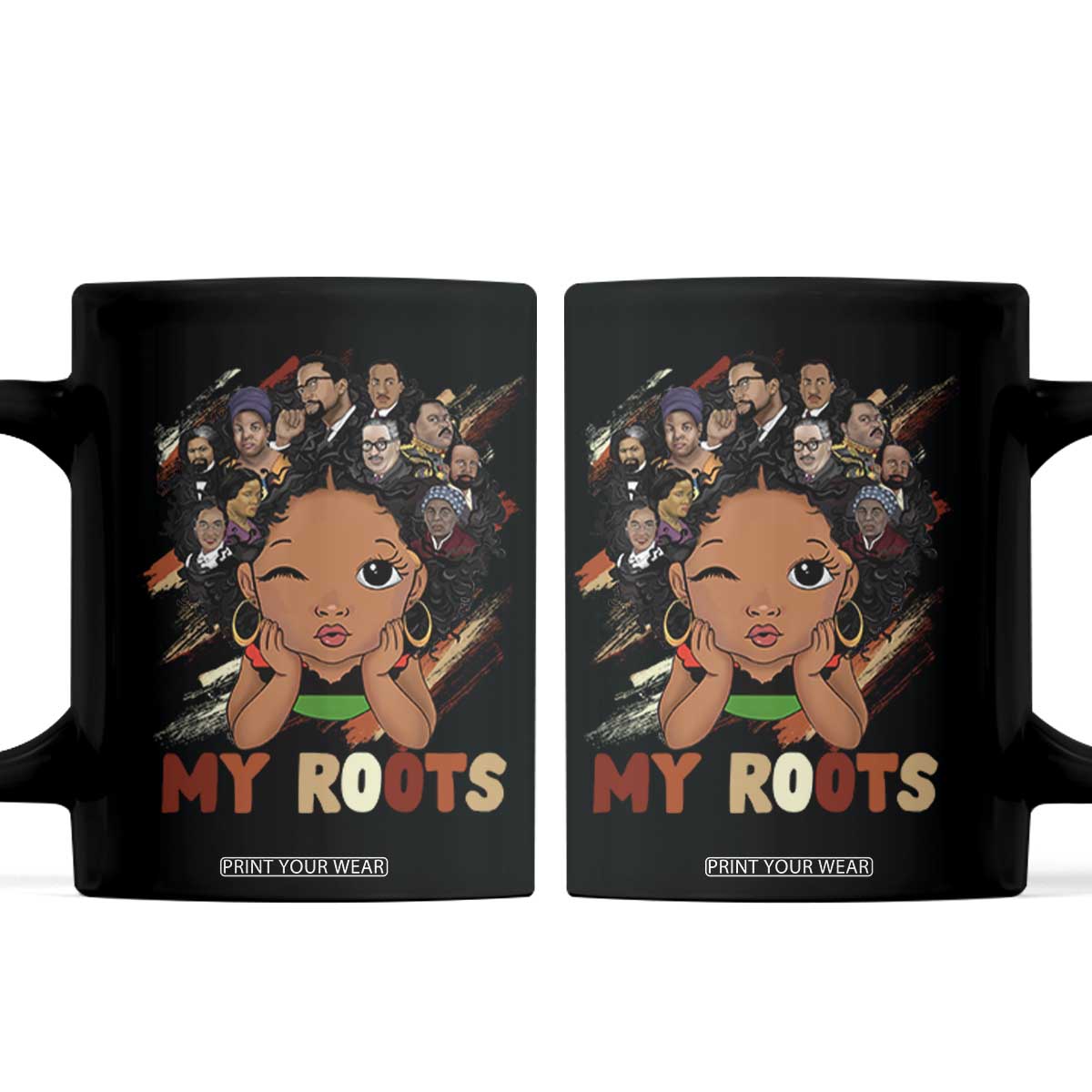 Black African Girl Coffee Mug Black History Month Juneteenth Gift Afro Empowerment TS10 Black Print Your Wear
