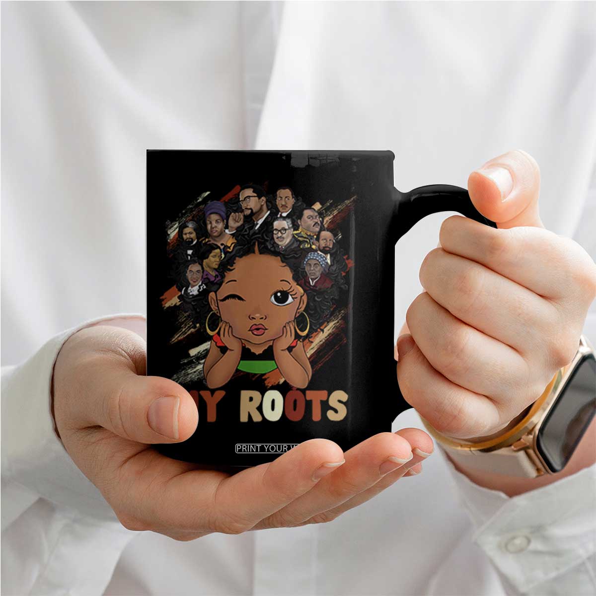 Black African Girl Coffee Mug Black History Month Juneteenth Gift Afro Empowerment TS10 Print Your Wear