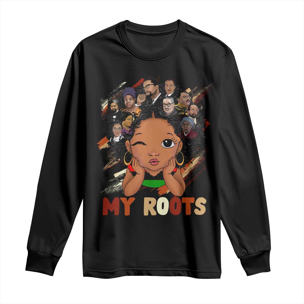 Black African Girl Long Sleeve Shirt Black History Month Juneteenth Gift Afro Empowerment TS10 Black Print Your Wear