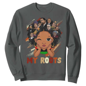 Black African Girl Sweatshirt Black History Month Juneteenth Gift Afro Empowerment TS10 Dark Heather Print Your Wear