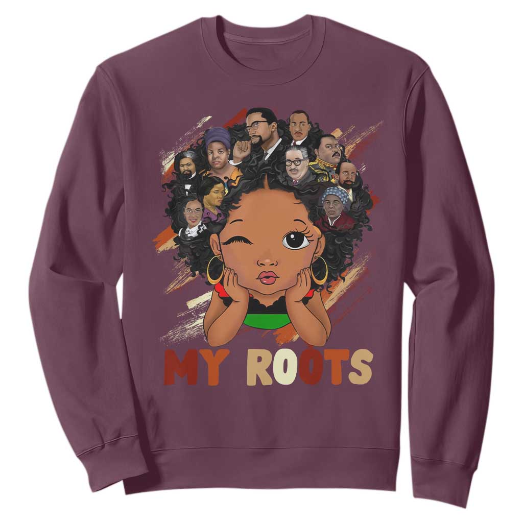 Black African Girl Sweatshirt Black History Month Juneteenth Gift Afro Empowerment TS10 Maroon Print Your Wear