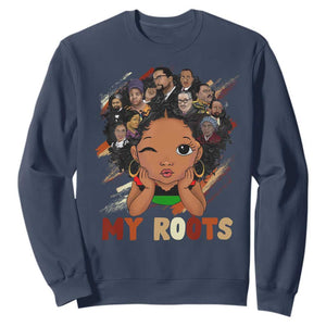 Black African Girl Sweatshirt Black History Month Juneteenth Gift Afro Empowerment TS10 Navy Print Your Wear