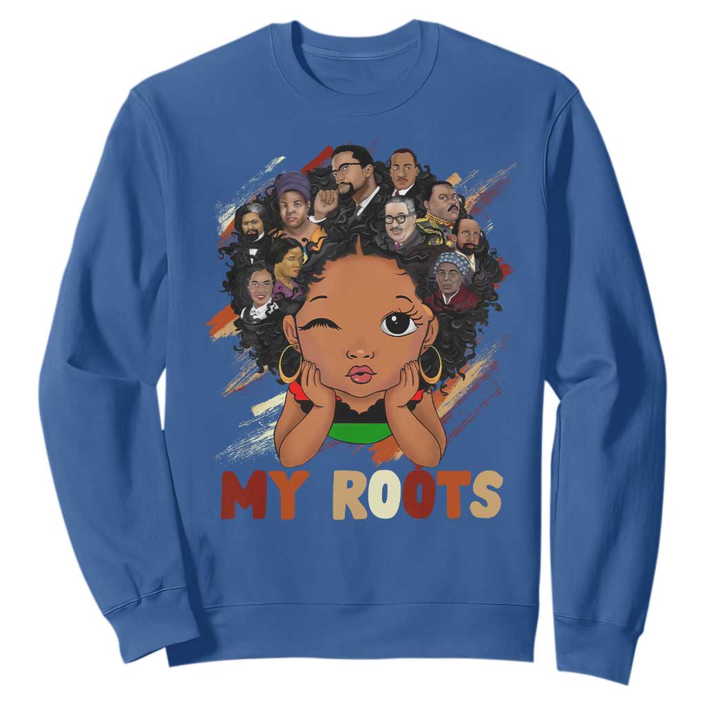 Black African Girl Sweatshirt Black History Month Juneteenth Gift Afro Empowerment TS10 Royal Blue Print Your Wear